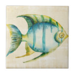 Blue and Yellow Aquarium Fish Tile<br><div class="desc">Blue and Yellow Aquarium Fish  Artist: Chariklia Zarris</div>