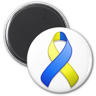 Blue and Yellow Awareness Ribbon Magnet