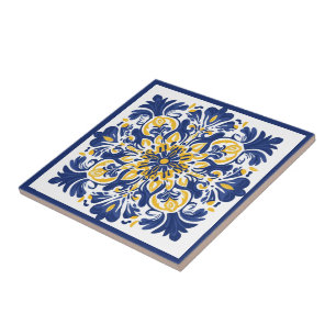 💛💙 Blue and yellow, Azulejos Ceramic Tile