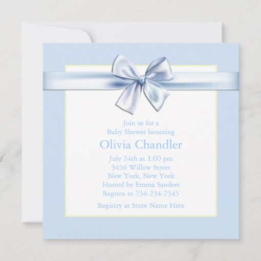 Blue and Yellow Baby Boy Shower Invitation | Zazzle