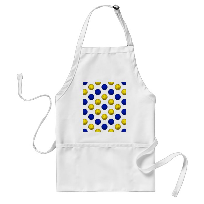 Blue and Yellow Basketball Pattern Apron