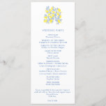 Blue and Yellow Botanical bright wedding Program