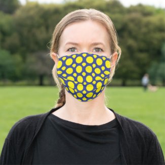 Blue and Yellow bubbles Pattern Adult Cloth Face Mask