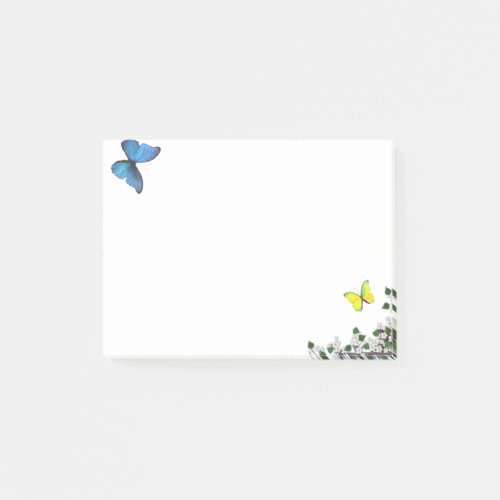 Blue and Yellow Butterflies  Little Flowers Post_it Notes