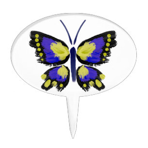 Blue and Yellow Butterfly Cake Topper