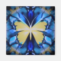 Blue and Yellow Butterfly Magnet