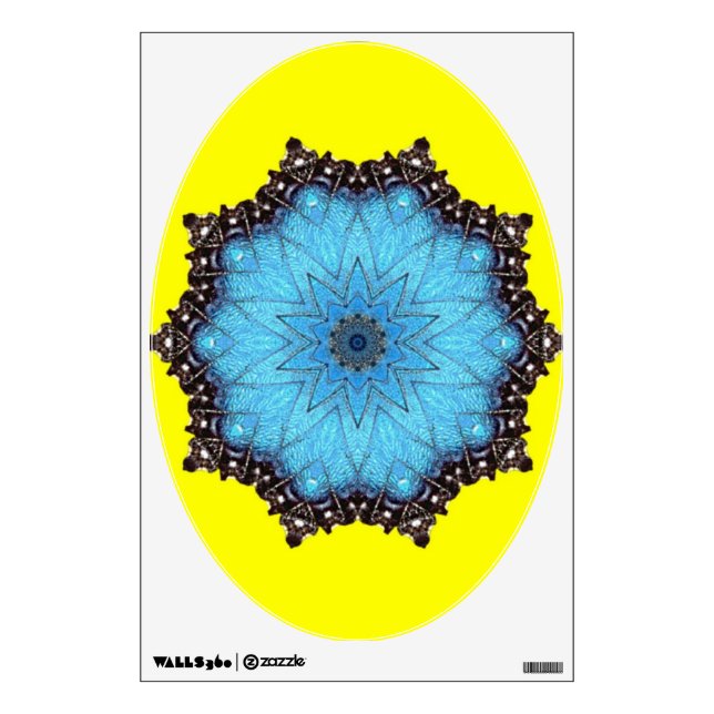 Blue and Yellow Butterfly Wings - Art Wall Sticker (Front)