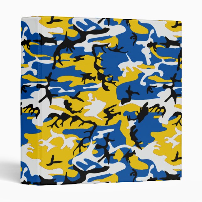 Blue and Yellow Camo Binder (Front/Spine)