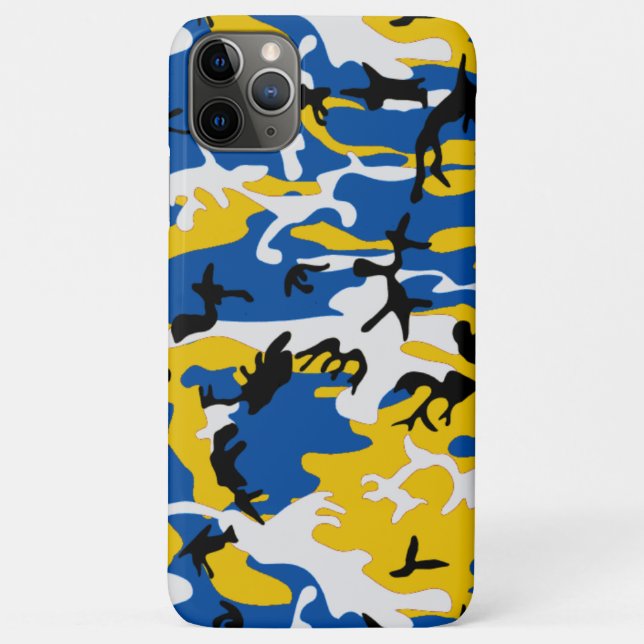 Blue and Yellow Camo Case-Mate iPhone Case (Back)