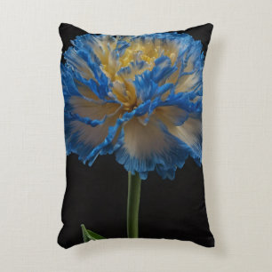 Blue And Yellow Carnation Flower, Accent Pillow