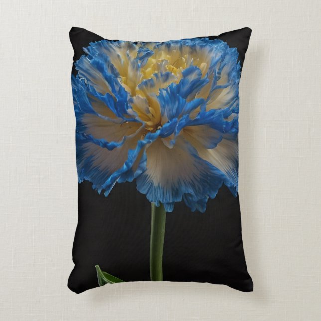 Blue And Yellow Carnation Flower, Accent Pillow (Front(Vertical))