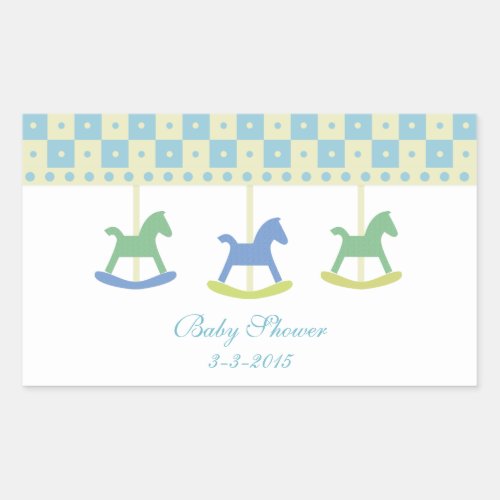 Blue and Yellow Carousel Baby Shower Stickers