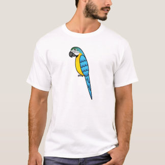 Blue And Yellow Cartoon Macaw Parrot Bird T-Shirt