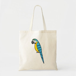 Blue And Yellow Cartoon Macaw Parrot Bird Tote Bag