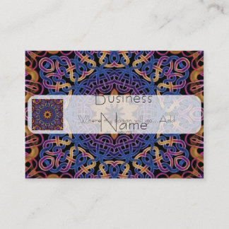 Blue and yellow Celtic knots tile 147 Business Card