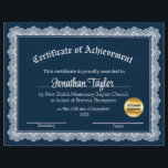 Blue and Yellow Certificate of Achievement<br><div class="desc">This is a certificate of achievement.  Generally,  for a church,  but can be used for other things also.</div>