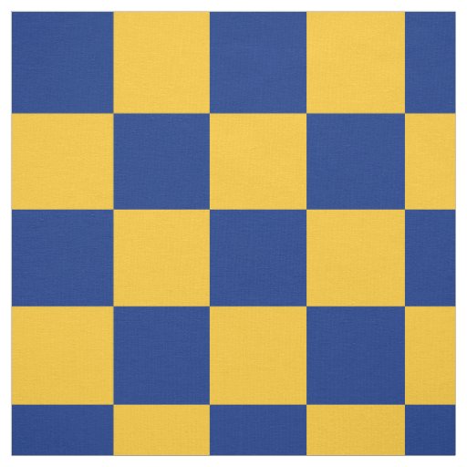 Blue and yellow  checkerboard pattern fabric