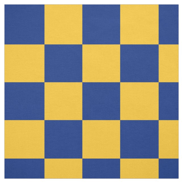 Blue and yellow  checkerboard pattern fabric (Swatch)