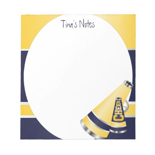 Blue and Yellow Cheer Notepad