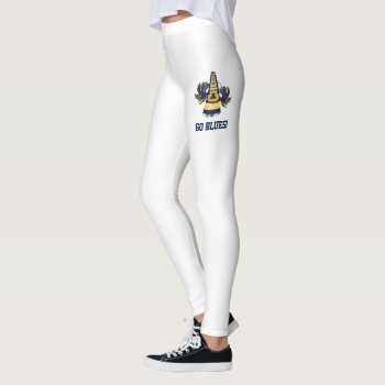 Blue And Yellow Cheerleader Leggings by Lilleaf at Zazzle