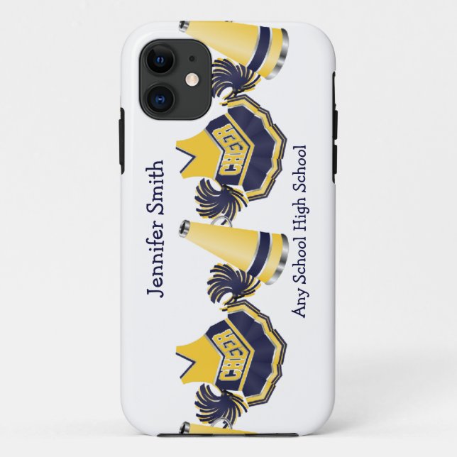 Blue and Yellow Cheerleading iPhone Case (Back)