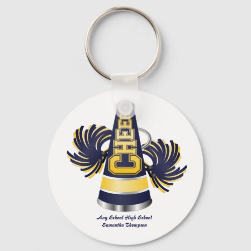 Blue and Yellow Cheerleading Keychain