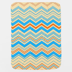 Blue and Yellow Chevron Print Baby Blanket