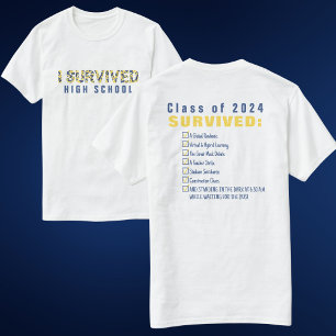 Blue and Yellow Class of 2027 I Survived Light T-Shirt