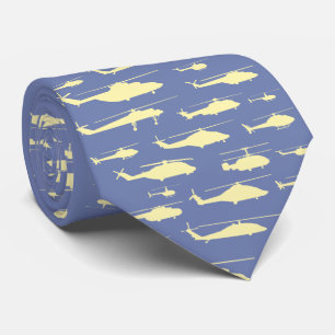 Blue and Yellow Classic Helicopter Neck Tie