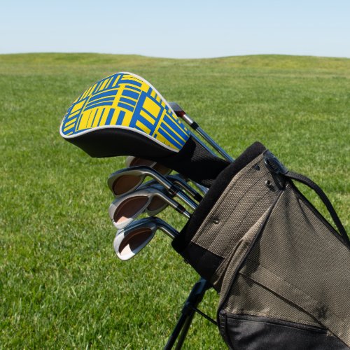 Blue And Yellow Color Line Design Pattern Golf Head Cover