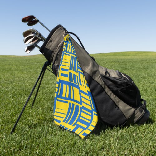 Blue And Yellow Color Line Design Pattern Golf Towel