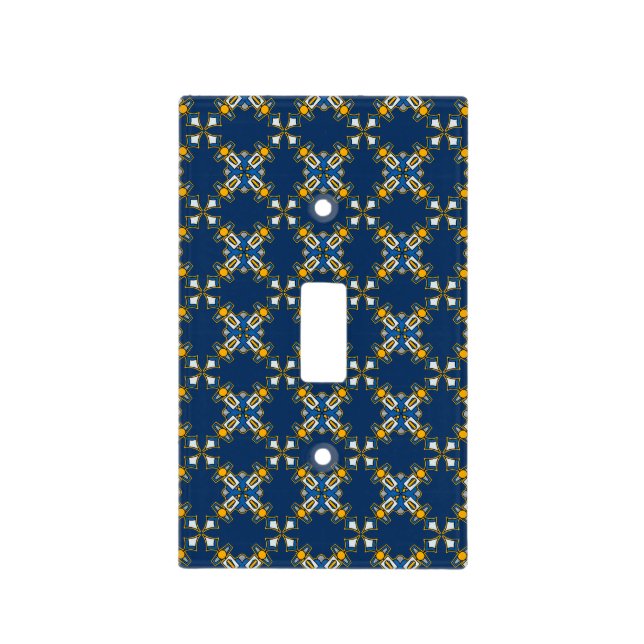 Blue and Yellow Cross on Navy Light Switch Cover (Front)