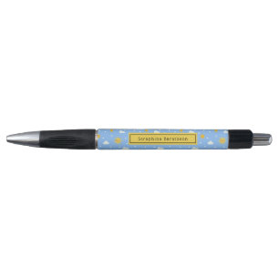 Blue And Yellow Cute Cloudy Sky Personalized Pen
