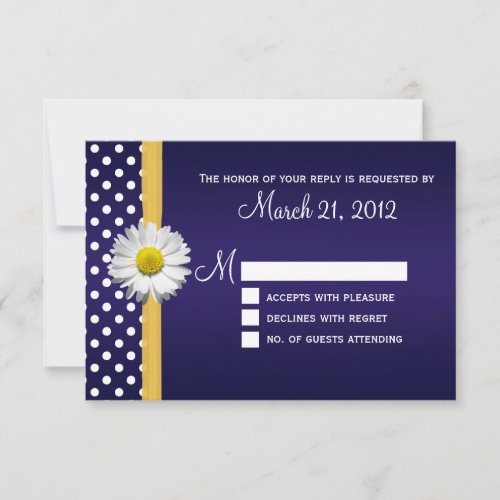 Blue and Yellow Daisy RSVP Card