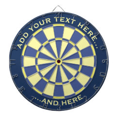 Blue and Yellow Dartboard with Custom Text