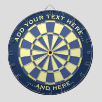 Blue and Yellow Dartboard with custom text