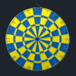Blue And Yellow Dartboard With Darts<br><div class="desc">Blue And Yellow Dart Board</div>