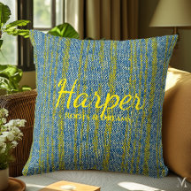 Blue and Yellow Denim Texture | Custom Rustic Home