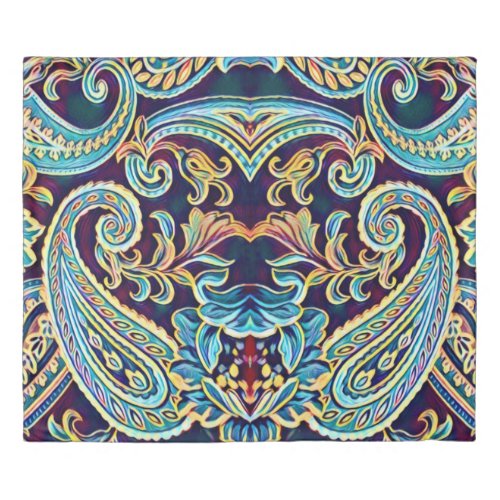 Blue and Yellow Dream Vintage Paisley 2 Duvet Cover