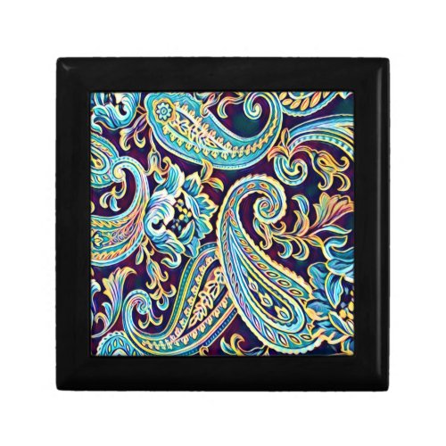 Blue and Yellow Dream Vintage Paisley Gift Box