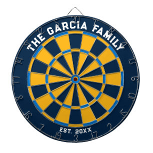 Blue and Yellow Family Dartboard with Darts