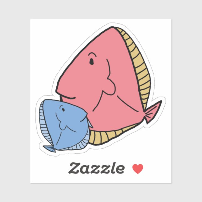 Blue and yellow fish sticker (Sheet)