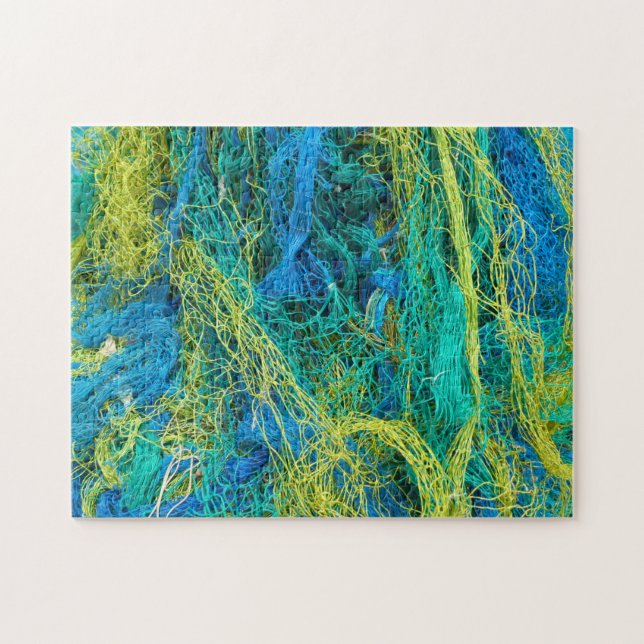 Blue and Yellow Fishing Nets Jigsaw Puzzle (Horizontal)