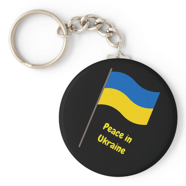 Blue and Yellow Flag Peace in Ukraine Keychain