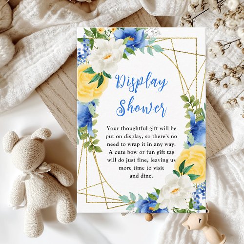 Blue and Yellow Floral Baby Display Shower Enclosure Card