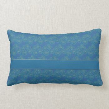 Blue And Yellow Floral Design Sofa Cushion by KitzmanDesignStudio at Zazzle