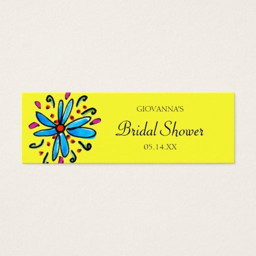 Customizable Blue and Yellow Floral Gift Tags Business Card