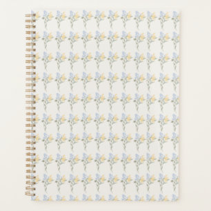 Blue and Yellow Floral Spiral Notebook