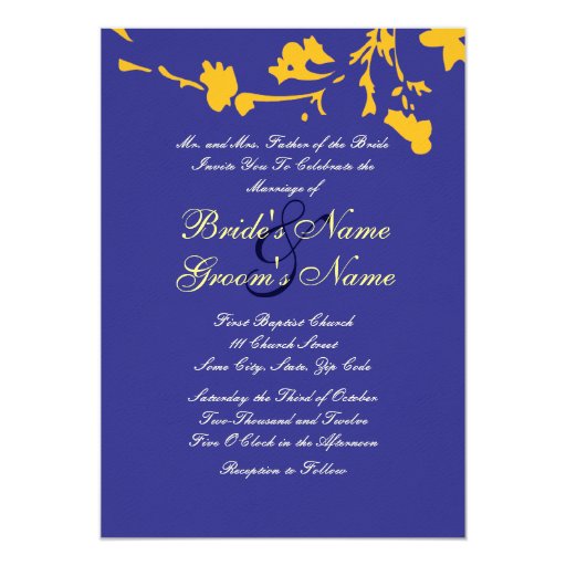 Blue And Yellow Wedding Invitations 5