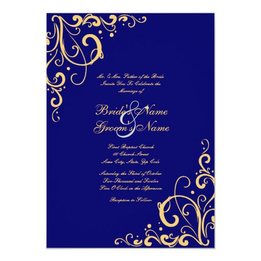 Blue And Yellow Wedding Invitations 10